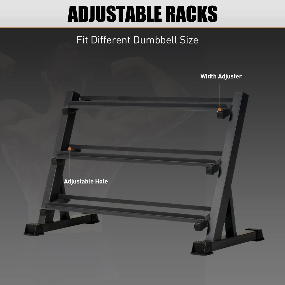 Adjustable 3-Tier Dumbbell Rack