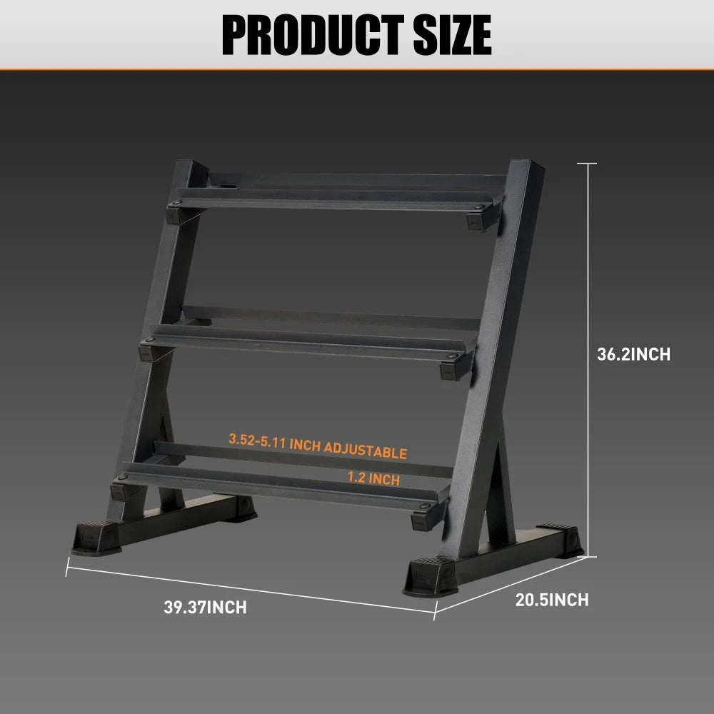 Adjustable 3-Tier Dumbbell Rack