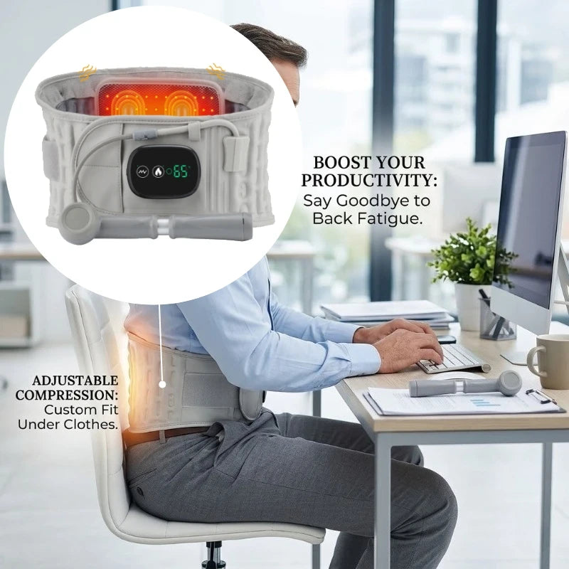 Ergonomic Inflatable Lumbar Support Belt