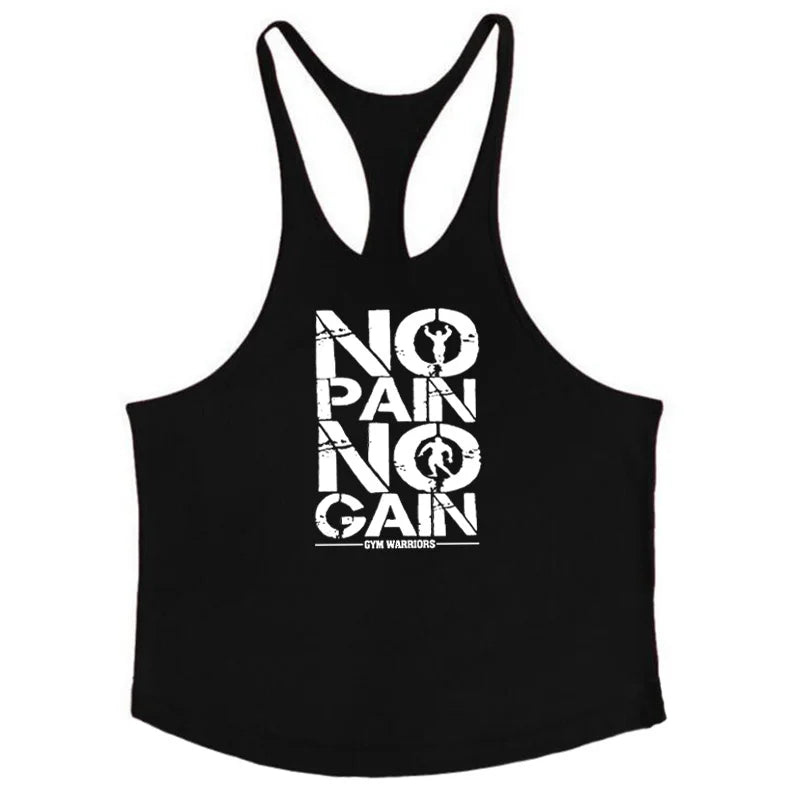 Gym Stringer Tank Top Men Cotton Clothing Bodybuilding Sleeveless Shirt Y Back Fitness Vest Summer Muscle Singlets Workout Tank