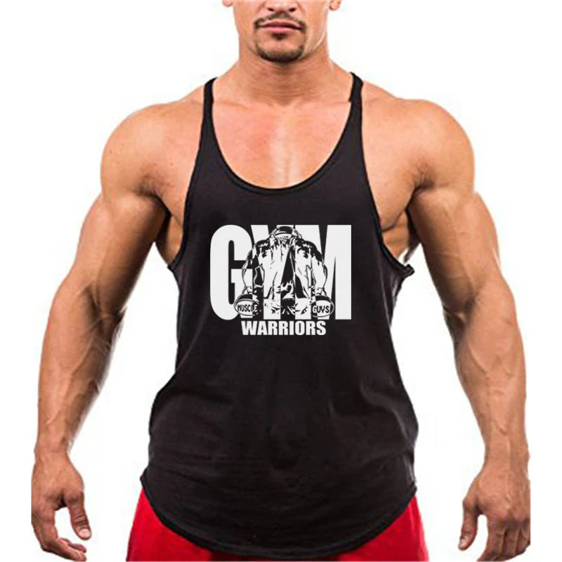 Gym Stringer Tank Top Men Cotton Clothing Bodybuilding Sleeveless Shirt Y Back Fitness Vest Summer Muscle Singlets Workout Tank