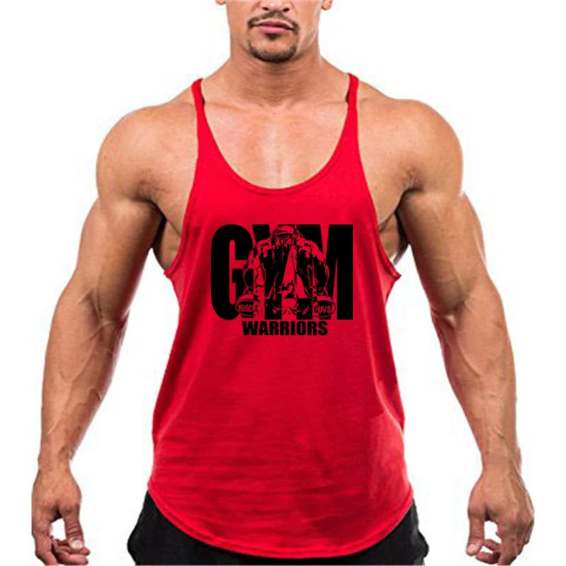 Gym Stringer Tank Top Men Cotton Clothing Bodybuilding Sleeveless Shirt Y Back Fitness Vest Summer Muscle Singlets Workout Tank