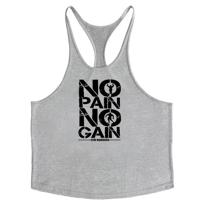 Gym Stringer Tank Top Men Cotton Clothing Bodybuilding Sleeveless Shirt Y Back Fitness Vest Summer Muscle Singlets Workout Tank