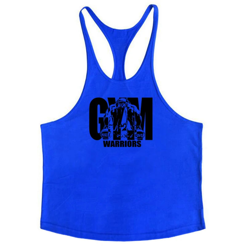 Gym Stringer Tank Top Men Cotton Clothing Bodybuilding Sleeveless Shirt Y Back Fitness Vest Summer Muscle Singlets Workout Tank