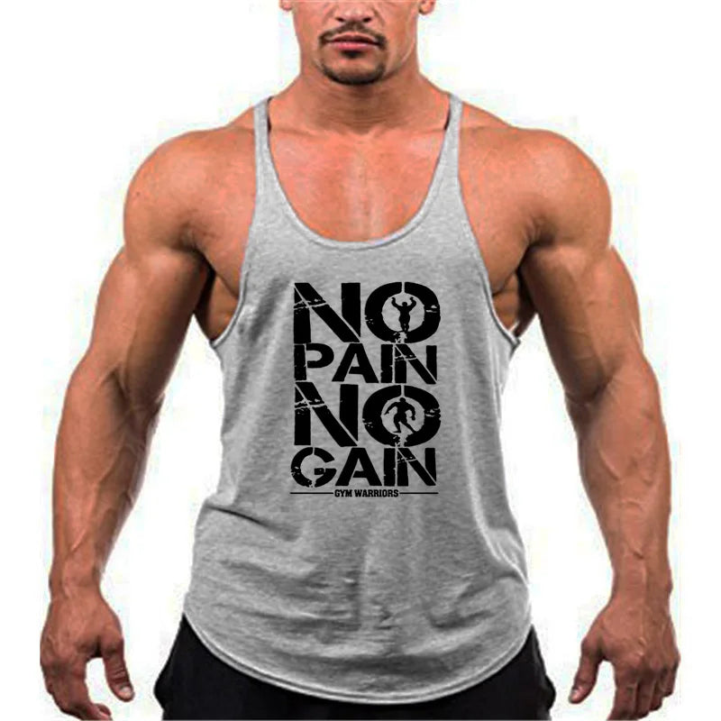 Gym Stringer Tank Top Men Cotton Clothing Bodybuilding Sleeveless Shirt Y Back Fitness Vest Summer Muscle Singlets Workout Tank