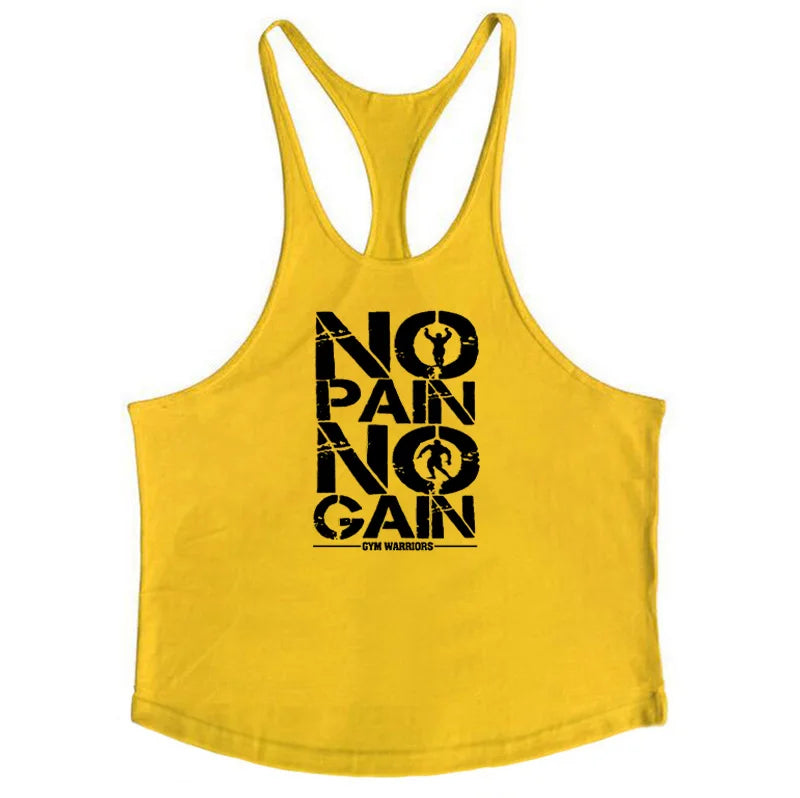 Gym Stringer Tank Top Men Cotton Clothing Bodybuilding Sleeveless Shirt Y Back Fitness Vest Summer Muscle Singlets Workout Tank