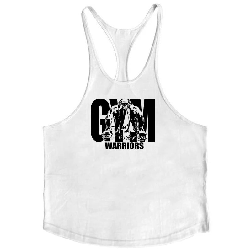 Gym Stringer Tank Top Men Cotton Clothing Bodybuilding Sleeveless Shirt Y Back Fitness Vest Summer Muscle Singlets Workout Tank