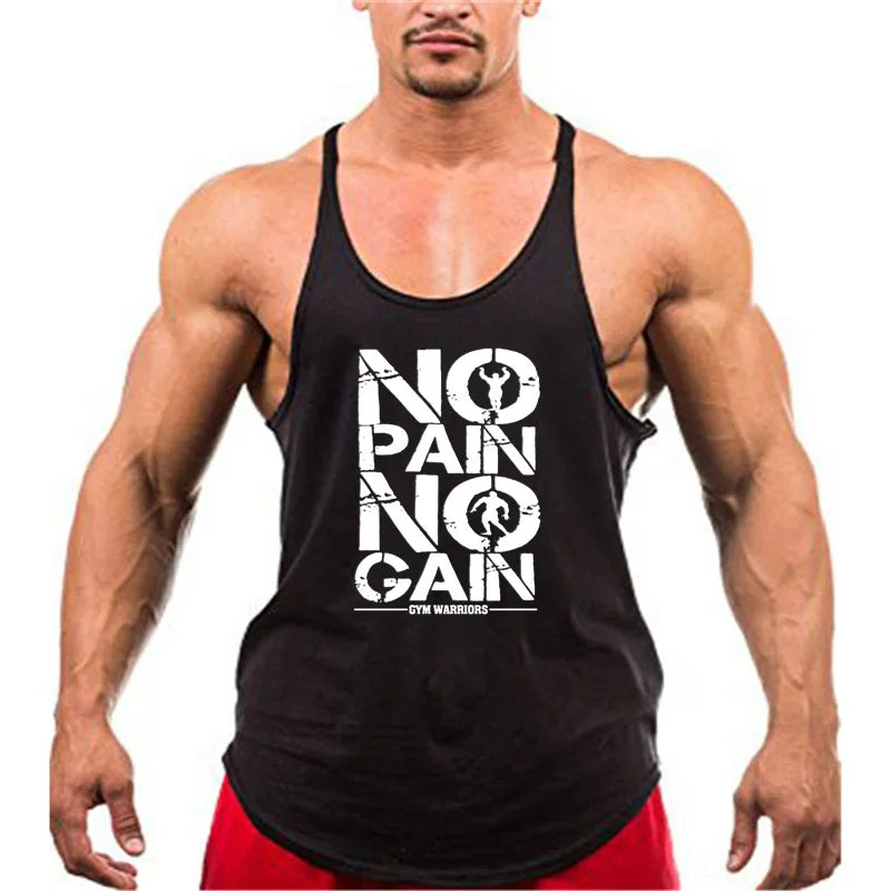 Gym Stringer Tank Top Men Cotton Clothing Bodybuilding Sleeveless Shirt Y Back Fitness Vest Summer Muscle Singlets Workout Tank
