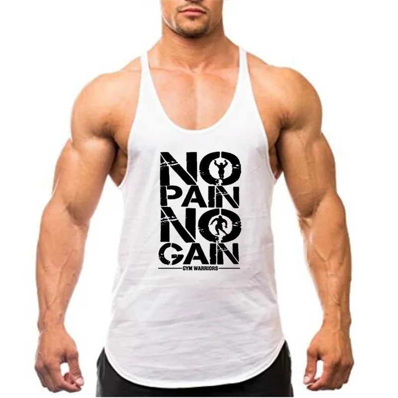 Gym Stringer Tank Top Men Cotton Clothing Bodybuilding Sleeveless Shirt Y Back Fitness Vest Summer Muscle Singlets Workout Tank
