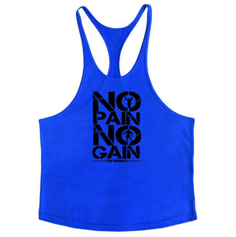 Gym Stringer Tank Top Men Cotton Clothing Bodybuilding Sleeveless Shirt Y Back Fitness Vest Summer Muscle Singlets Workout Tank