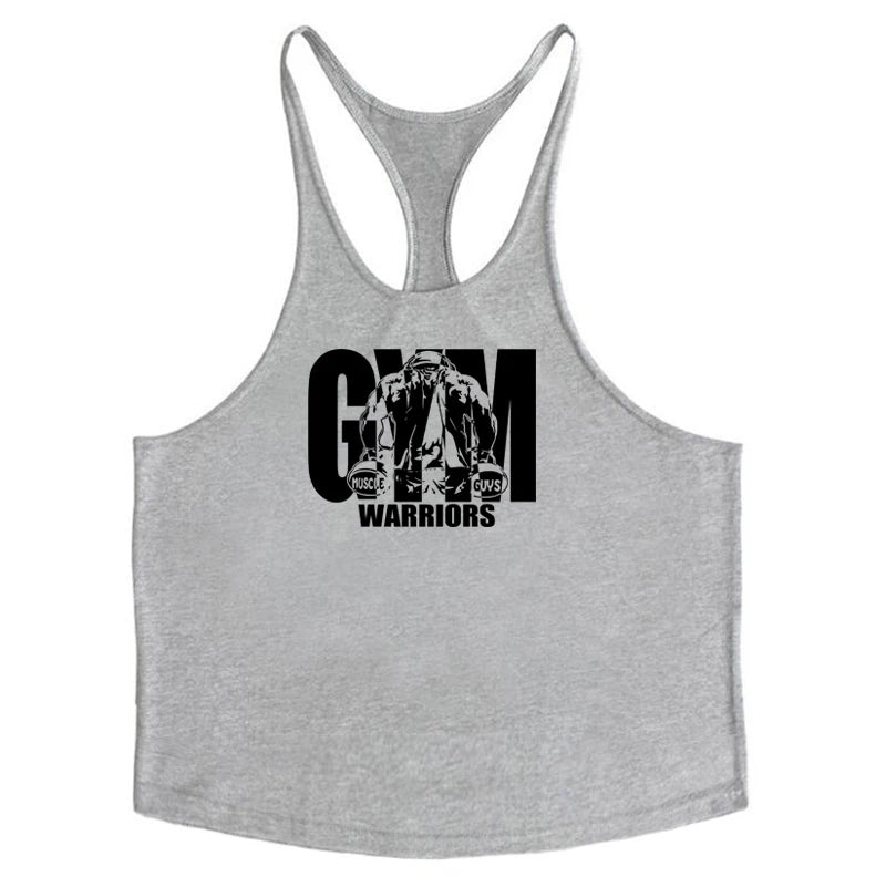 Gym Stringer Tank Top Men Cotton Clothing Bodybuilding Sleeveless Shirt Y Back Fitness Vest Summer Muscle Singlets Workout Tank