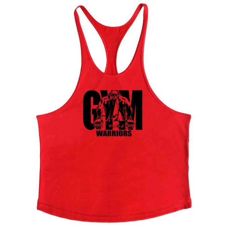 Gym Stringer Tank Top Men Cotton Clothing Bodybuilding Sleeveless Shirt Y Back Fitness Vest Summer Muscle Singlets Workout Tank