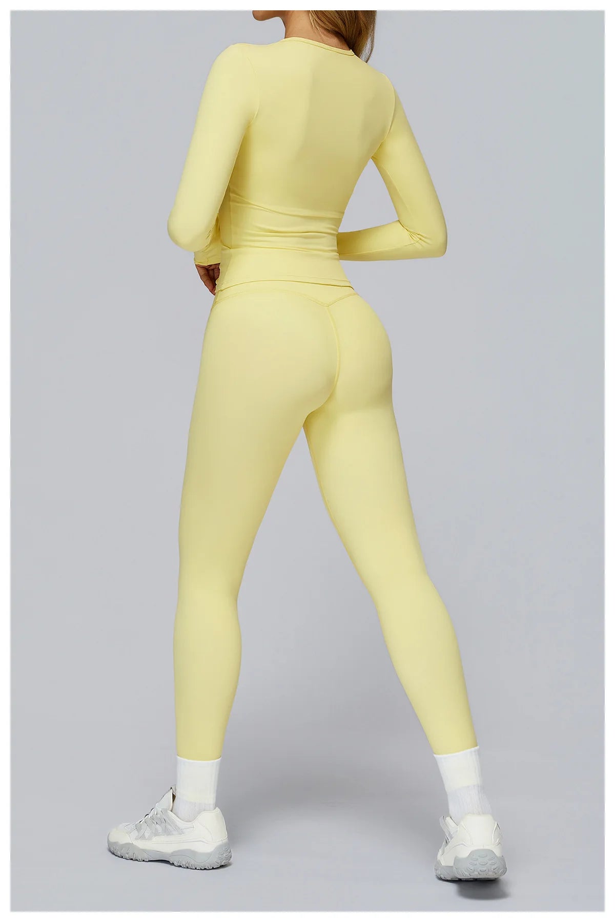 Women Seamless Workout Set 2PCS Yoga Set Fitness Long Sleeve Crop Top High Waist Leggings Sports Suits Gym Workout Clothing