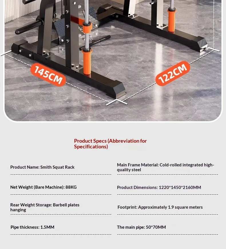 All-in-One Smith Machine ,Squat Rack, Bench Press & Full-Body Strength Trainer