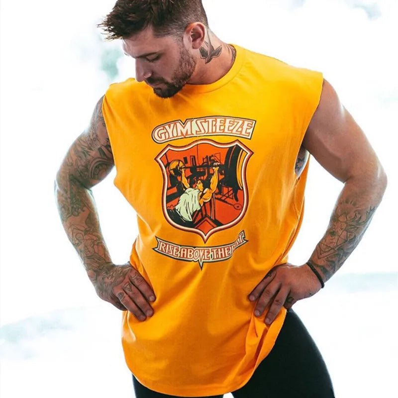 Colourful Mens Tank Tops Shirt Gym Stringer Graphic Printed Sleeveless Shirt Hip Hop Streetwear  Workout Tank Top