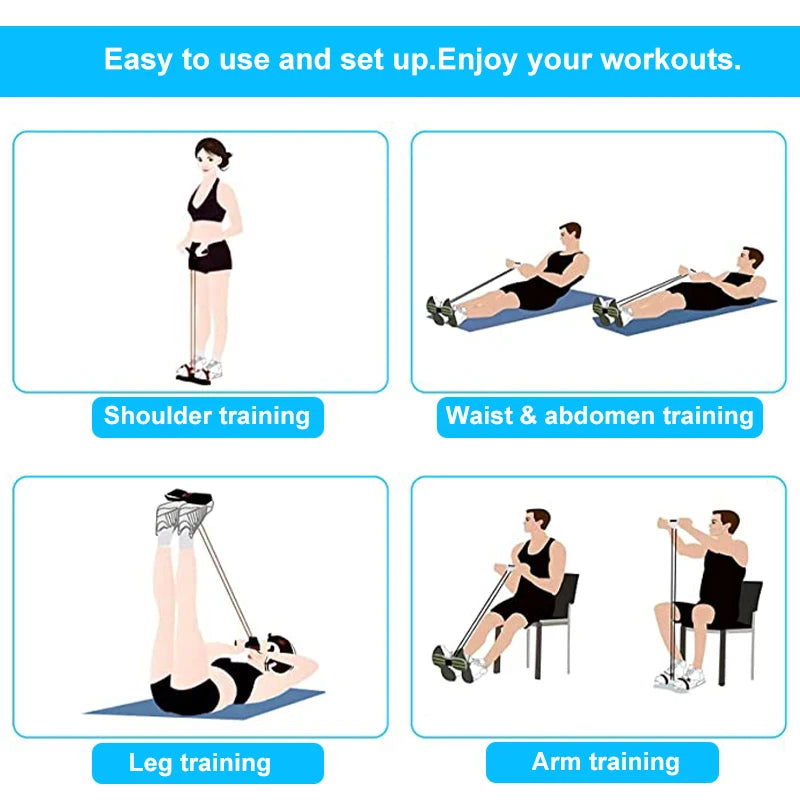 4-Tube Resistance Band with Pedal
