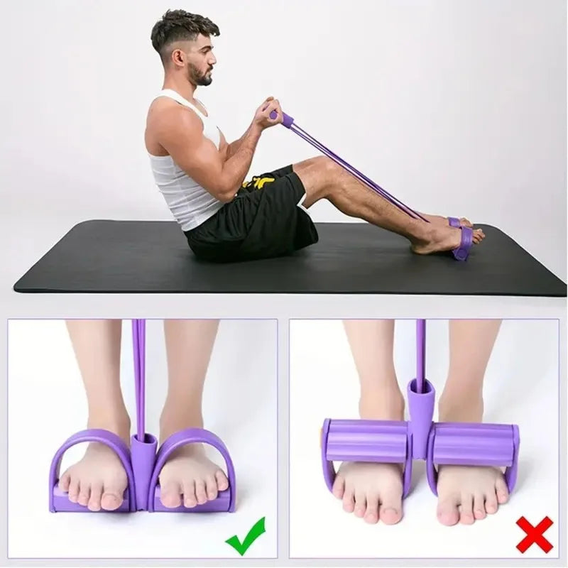 6 Tube Yoga Exercise Band Pedal Puller Band Elastic Pull Rope Flexipull Weerstandstrainer Resistance Bands For Abdomen Waist Arm