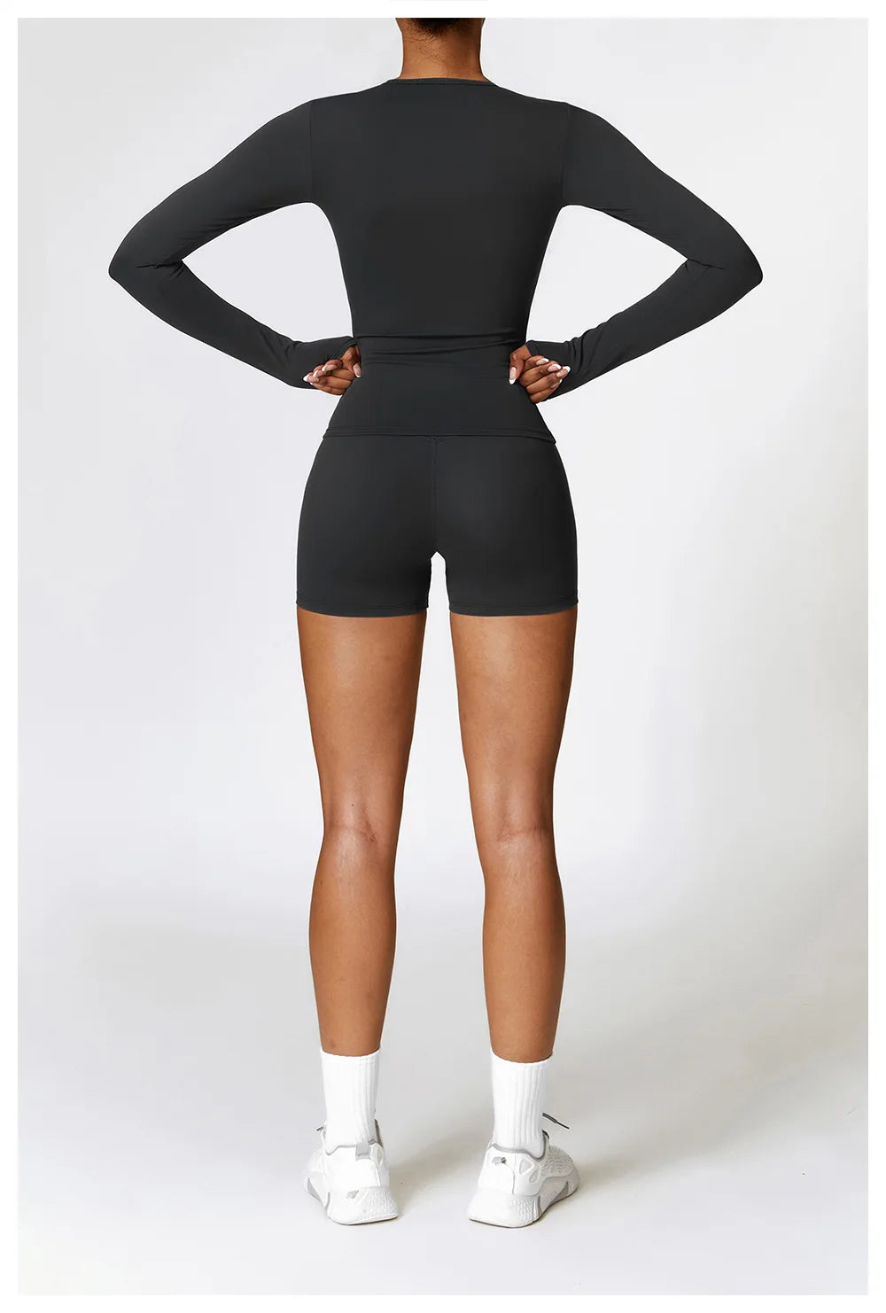 Women Seamless Workout Set 2PCS Yoga Set Fitness Long Sleeve Crop Top High Waist Leggings Sports Suits Gym Workout Clothing