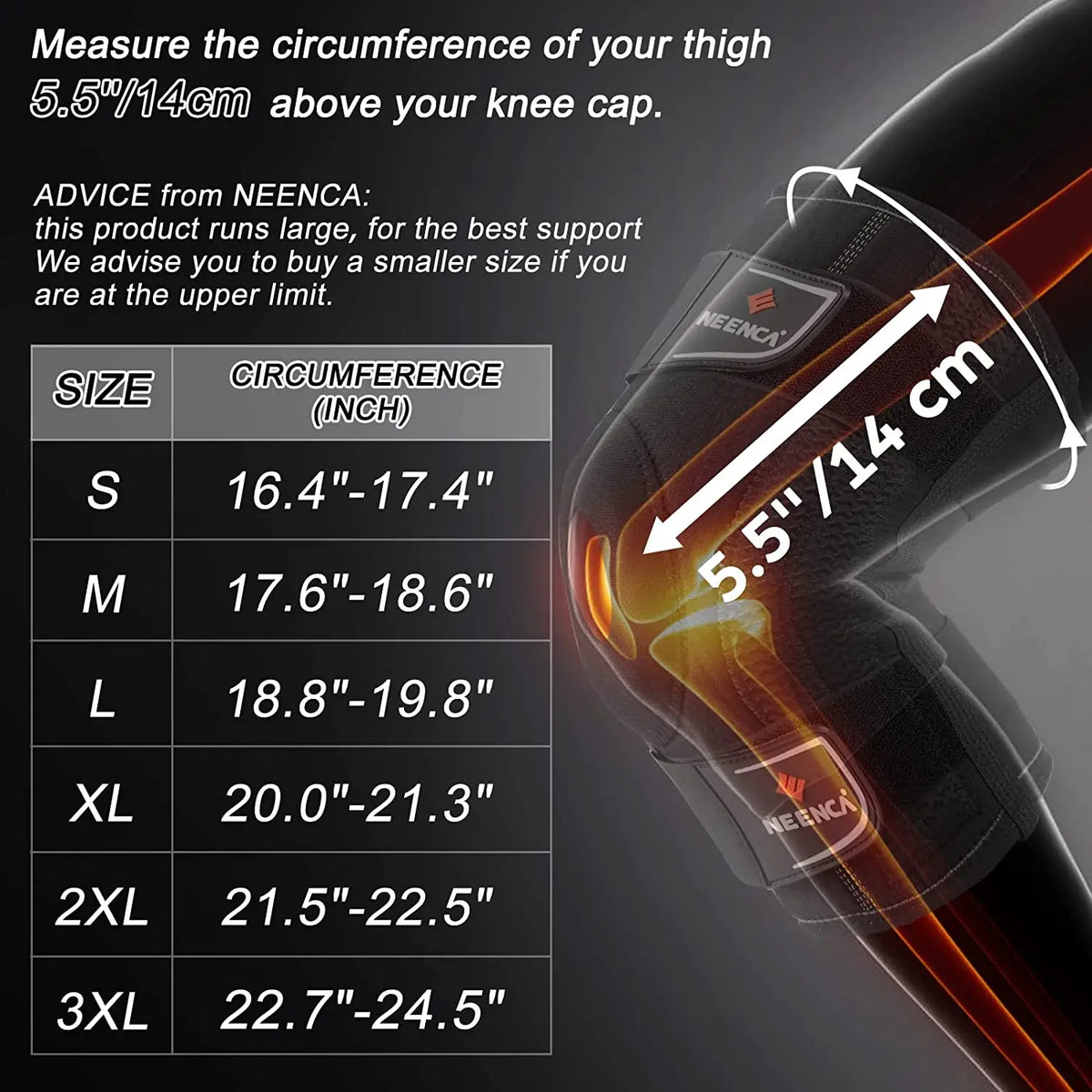 NEENCA Knee Support Brace with Side Stabilizers