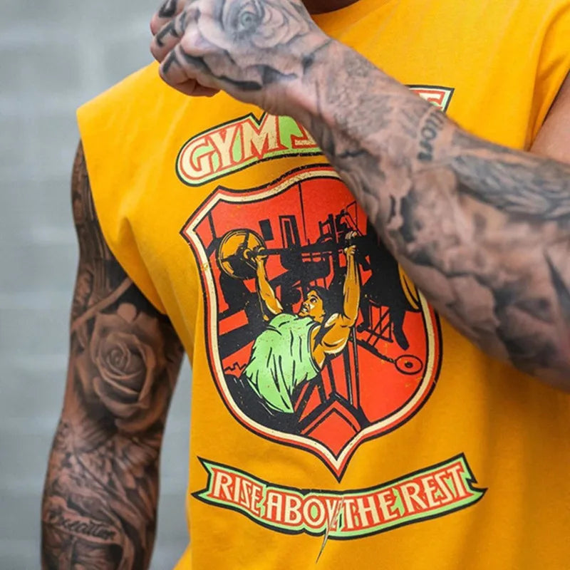 Colourful Mens Tank Tops Shirt Gym Stringer Graphic Printed Sleeveless Shirt Hip Hop Streetwear  Workout Tank Top