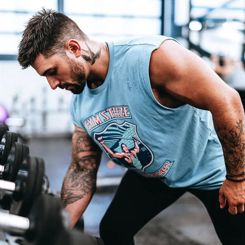 Colourful Mens Tank Tops Shirt Gym Stringer Graphic Printed Sleeveless Shirt Hip Hop Streetwear  Workout Tank Top