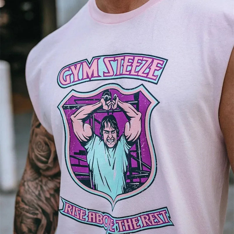 Colourful Mens Tank Tops Shirt Gym Stringer Graphic Printed Sleeveless Shirt Hip Hop Streetwear  Workout Tank Top