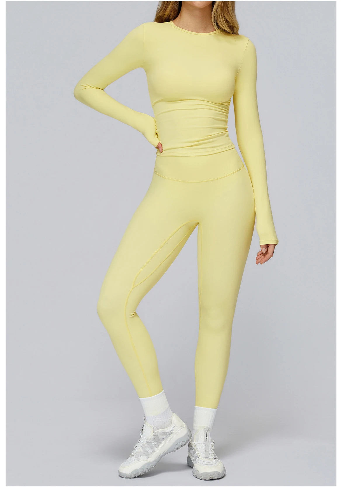 Women Seamless Workout Set 2PCS Yoga Set Fitness Long Sleeve Crop Top High Waist Leggings Sports Suits Gym Workout Clothing
