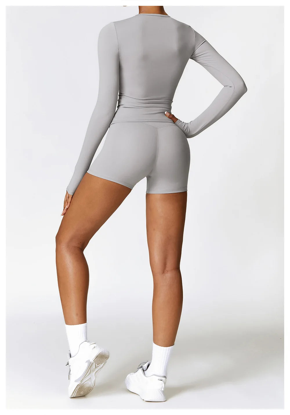 Women Seamless Workout Set 2PCS Yoga Set Fitness Long Sleeve Crop Top High Waist Leggings Sports Suits Gym Workout Clothing