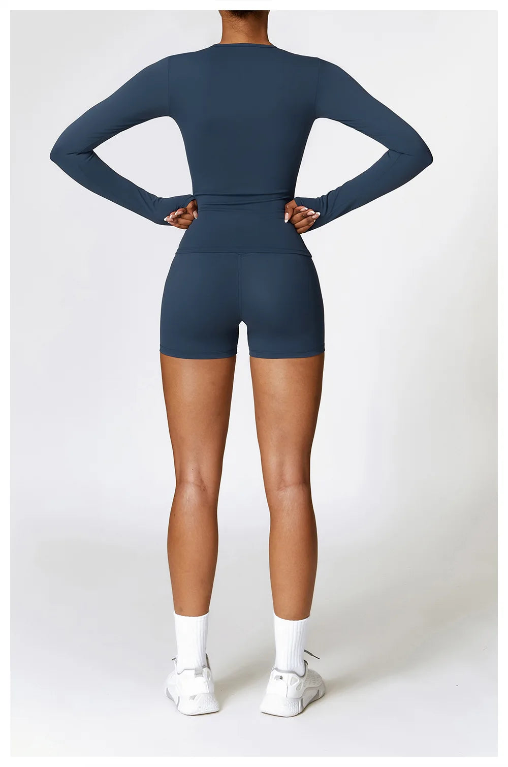 Women Seamless Workout Set 2PCS Yoga Set Fitness Long Sleeve Crop Top High Waist Leggings Sports Suits Gym Workout Clothing