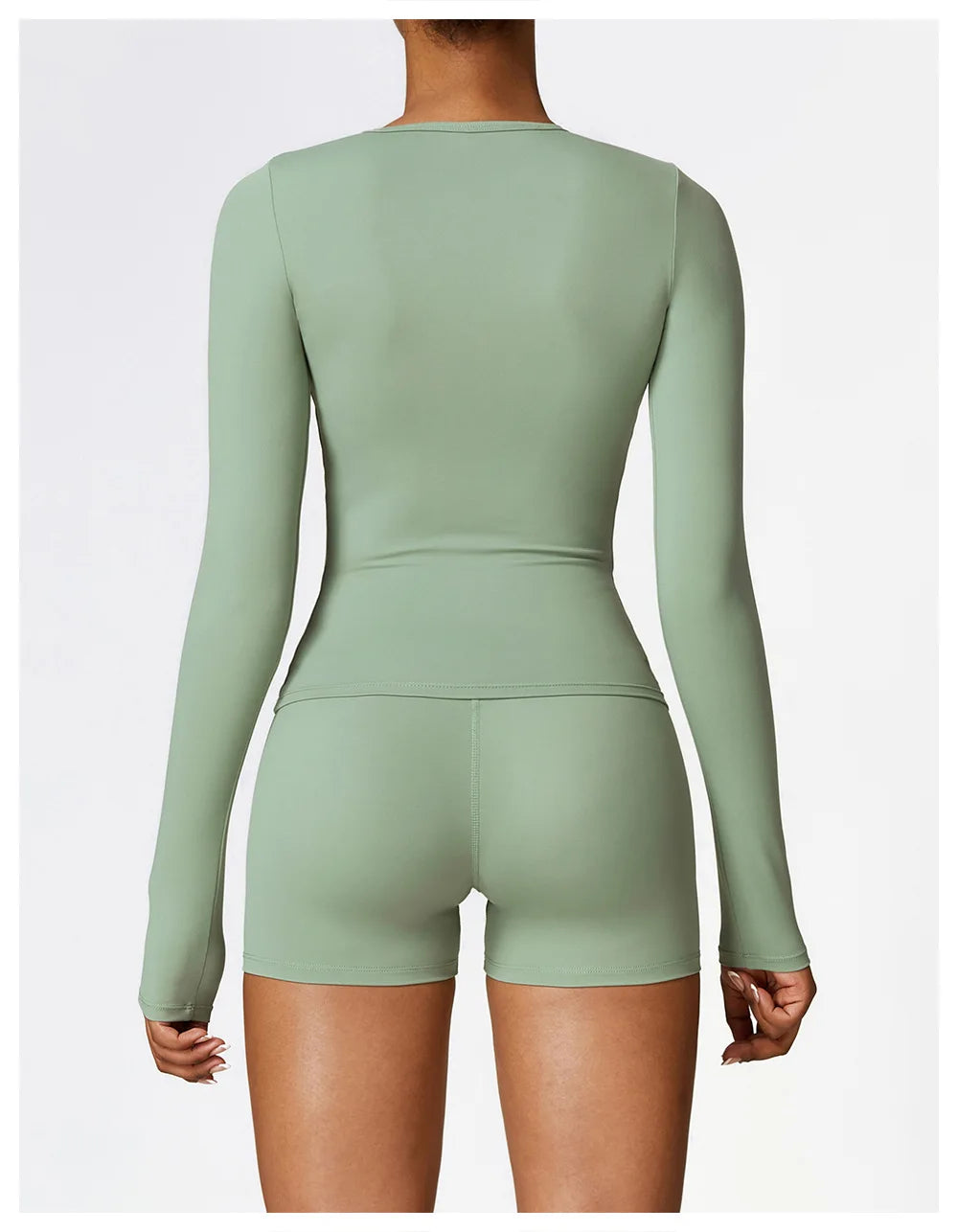 Women Seamless Workout Set 2PCS Yoga Set Fitness Long Sleeve Crop Top High Waist Leggings Sports Suits Gym Workout Clothing