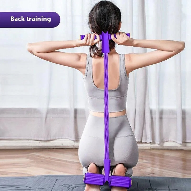 6 Tube Yoga Exercise Band Pedal Puller Band Elastic Pull Rope Flexipull Weerstandstrainer Resistance Bands For Abdomen Waist Arm