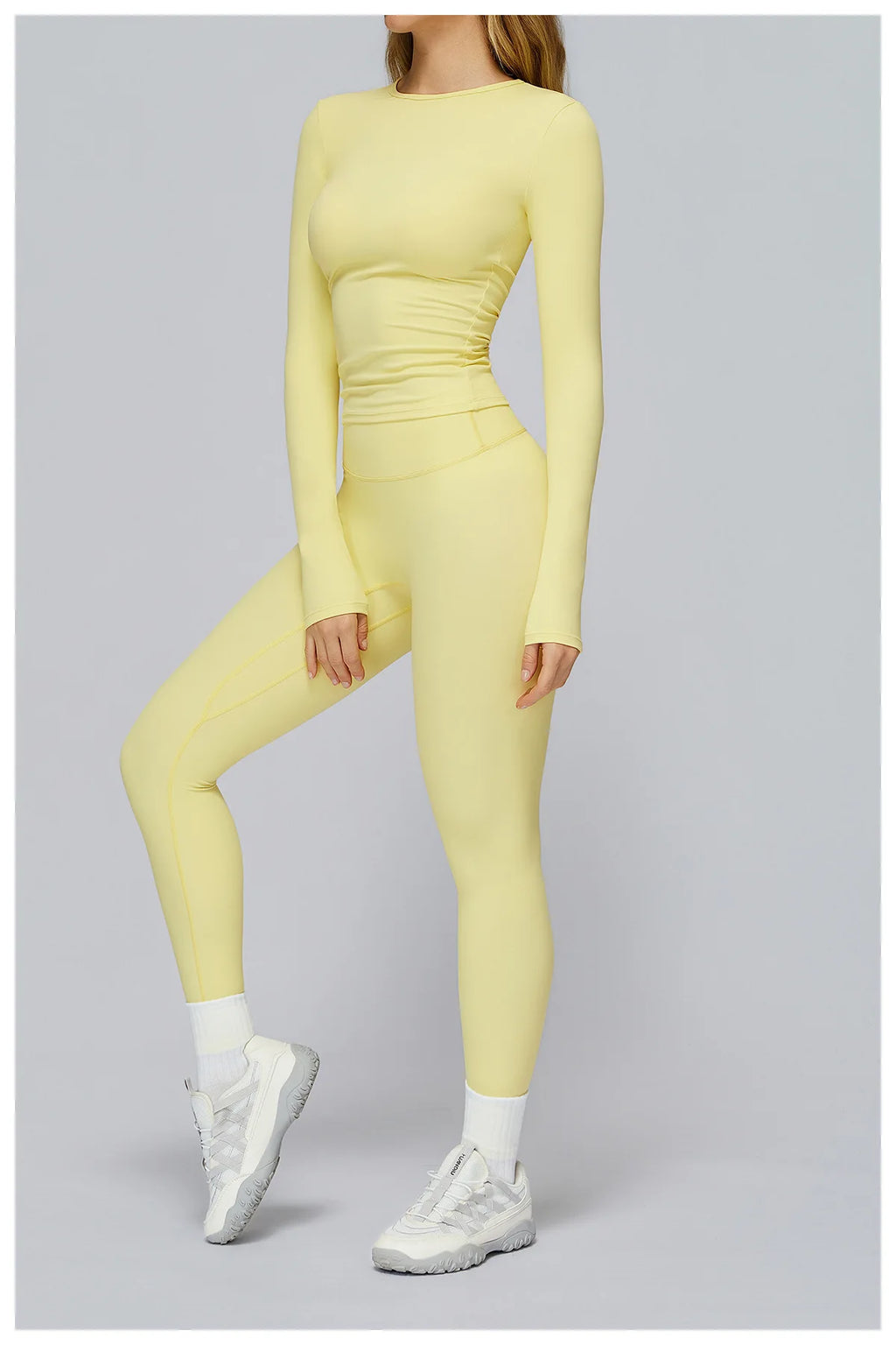Women Seamless Workout Set 2PCS Yoga Set Fitness Long Sleeve Crop Top High Waist Leggings Sports Suits Gym Workout Clothing