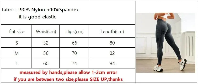 Women Seamless Gym High Waist Yoga Leggings Booty Lifting Outdoor Sports Tight Solid Striped Fitness Pants Exercise Yoga Pants