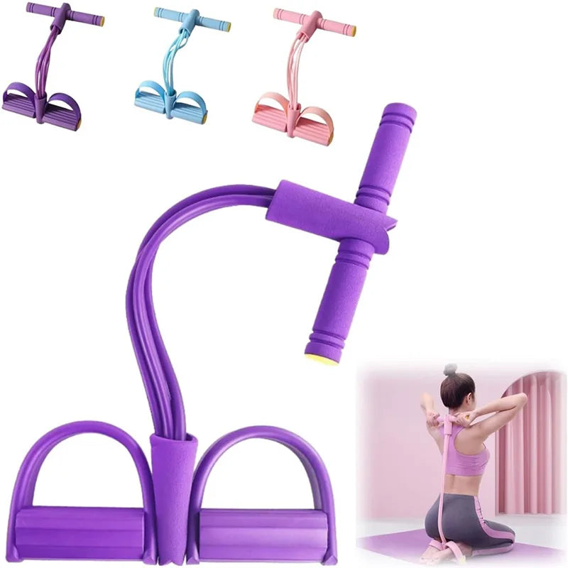 6 Tube Yoga Exercise Band Pedal Puller Band Elastic Pull Rope Flexipull Weerstandstrainer Resistance Bands For Abdomen Waist Arm