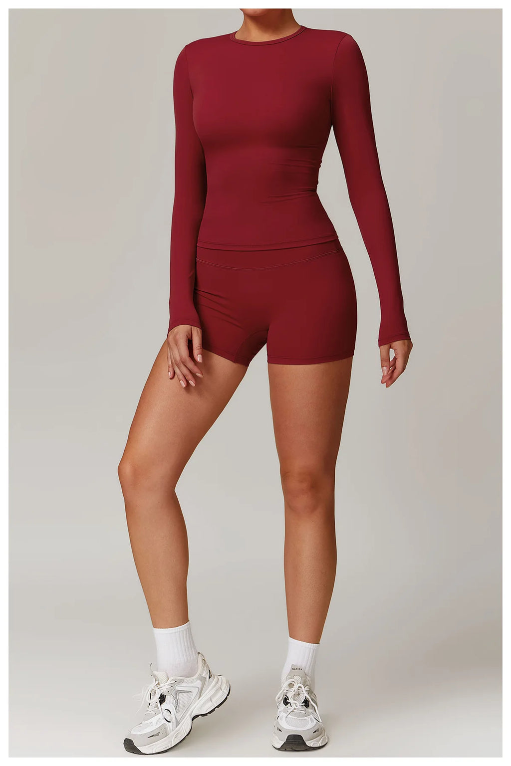 Women Seamless Workout Set 2PCS Yoga Set Fitness Long Sleeve Crop Top High Waist Leggings Sports Suits Gym Workout Clothing