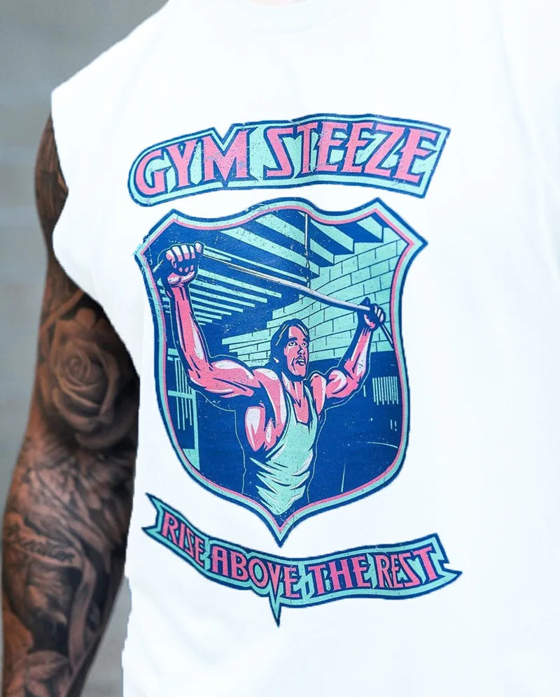 Colourful Mens Tank Tops Shirt Gym Stringer Graphic Printed Sleeveless Shirt Hip Hop Streetwear  Workout Tank Top