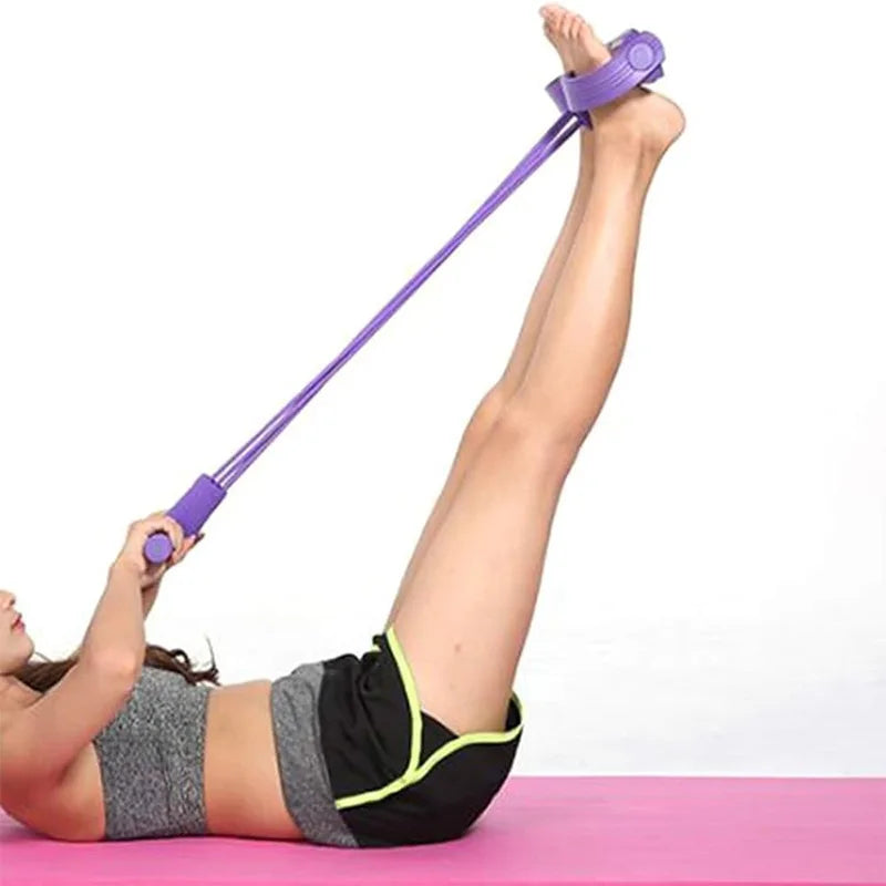 6 Tube Yoga Exercise Band Pedal Puller Band Elastic Pull Rope Flexipull Weerstandstrainer Resistance Bands For Abdomen Waist Arm