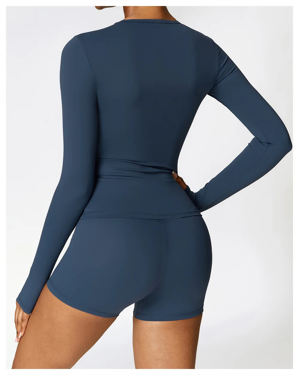 Women Seamless Workout Set 2PCS Yoga Set Fitness Long Sleeve Crop Top High Waist Leggings Sports Suits Gym Workout Clothing