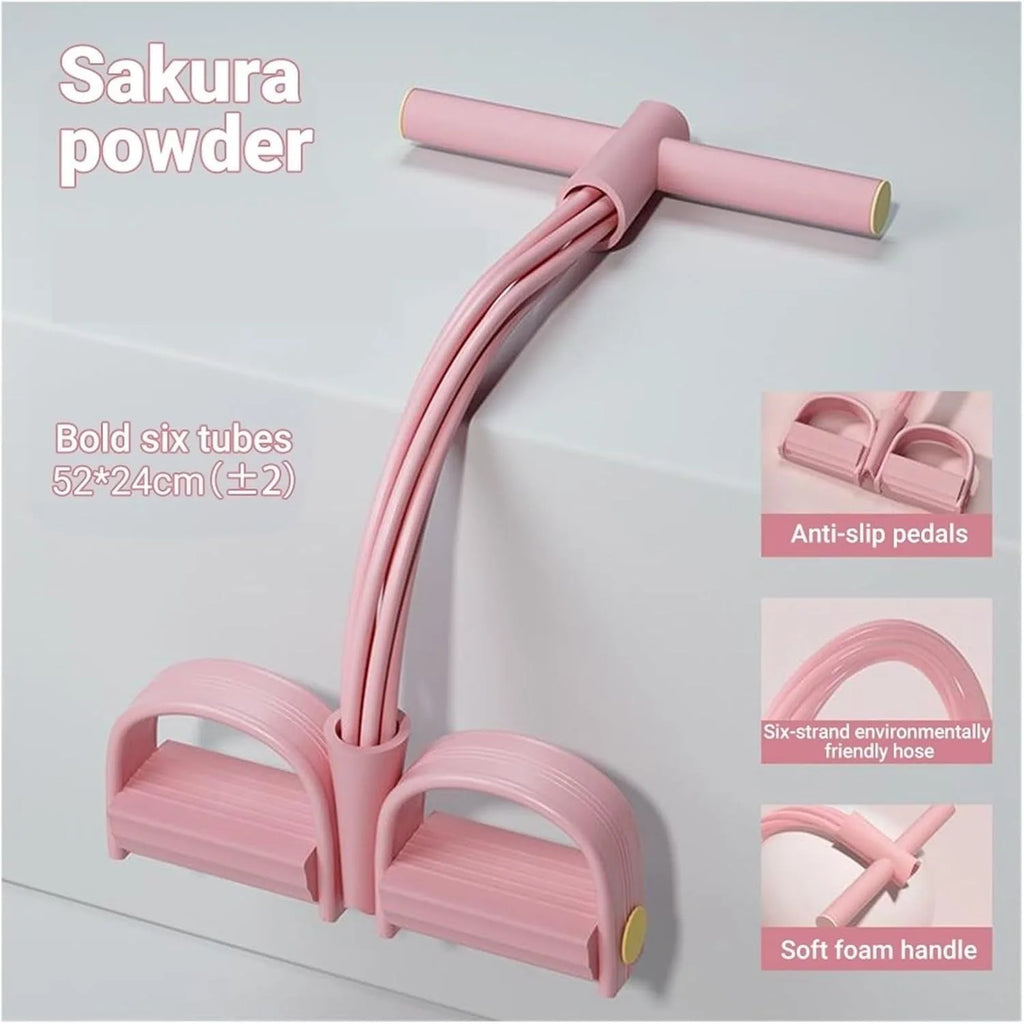 6 Tube Yoga Exercise Band Pedal Puller Band Elastic Pull Rope Flexipull Weerstandstrainer Resistance Bands For Abdomen Waist Arm
