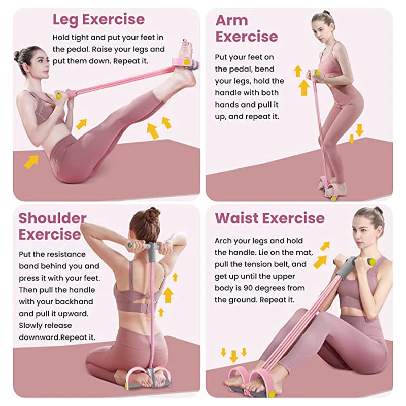 4-Tube Resistance Band with Pedal