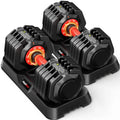 Adjustable Dumbbell Set Pair 25 lb or 50lb,10-in-1 Free Weight | 1-Second Dial Weight Adjustment,Space-Saving Design, Custom
