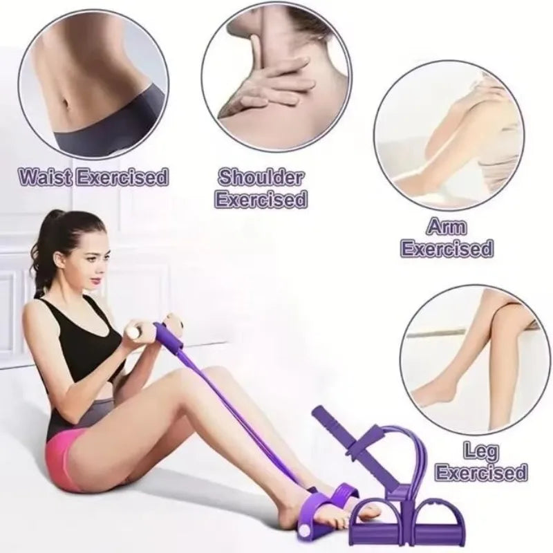 6 Tube Yoga Exercise Band Pedal Puller Band Elastic Pull Rope Flexipull Weerstandstrainer Resistance Bands For Abdomen Waist Arm