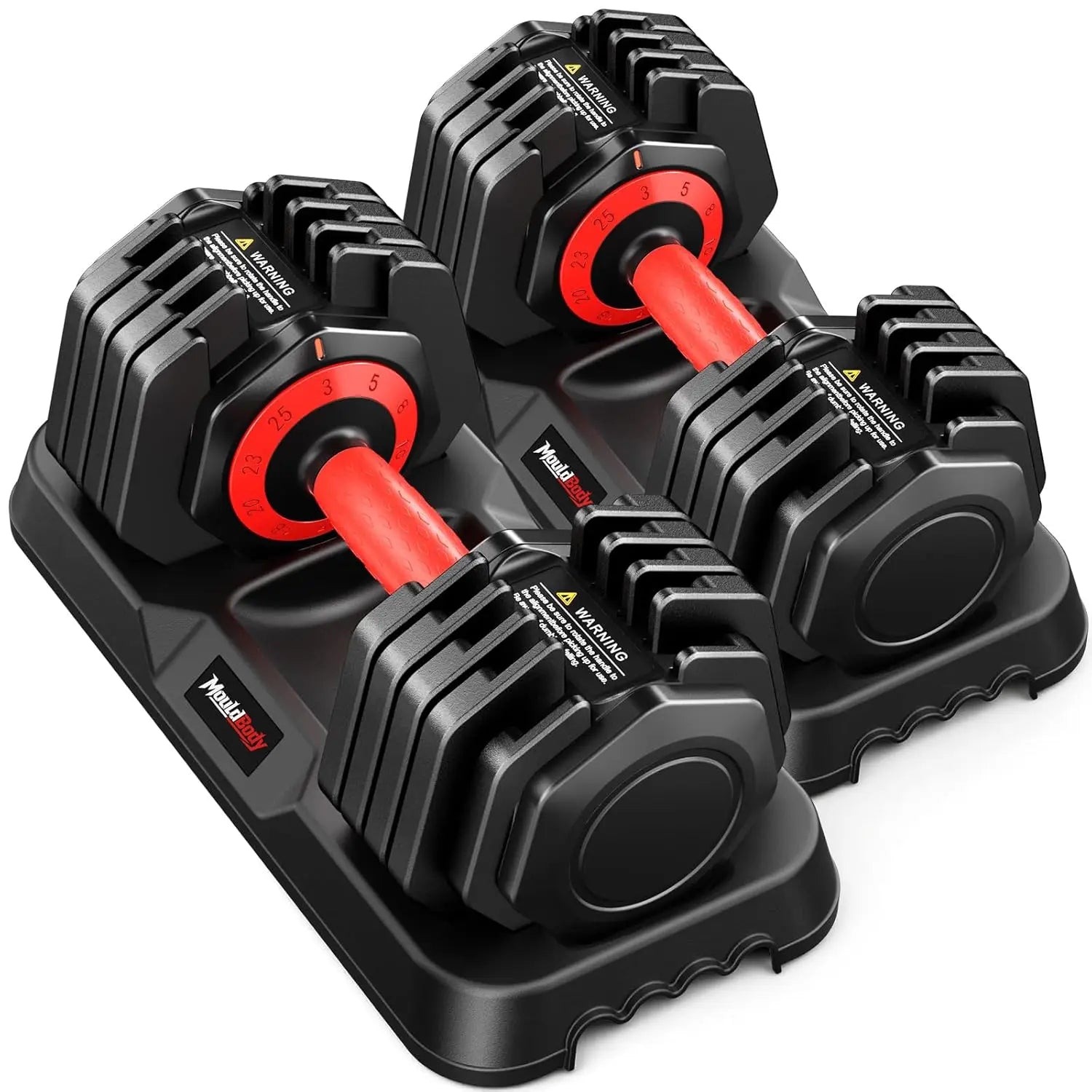 Adjustable Dumbbell Set Pair 25 lb or 50lb,10-in-1 Free Weight | 1-Second Dial Weight Adjustment,Space-Saving Design, Custom