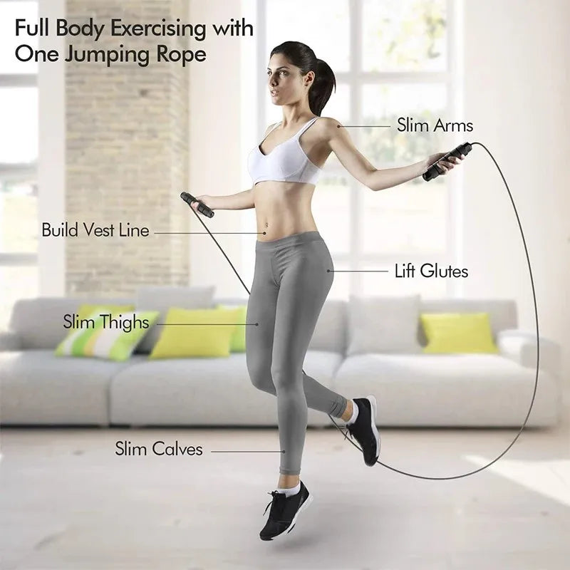Jump Rope Steel Wire Skipping Exercise Adjustable Jumping Fitness Workout Training Home Sport Equipment Tangle-Free Student