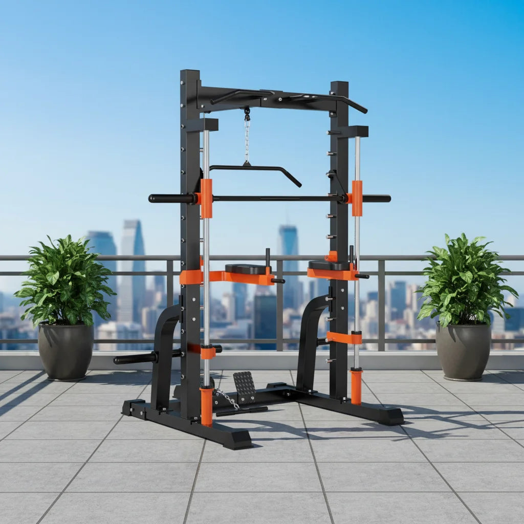 All-in-One Smith Machine ,Squat Rack, Bench Press & Full-Body Strength Trainer