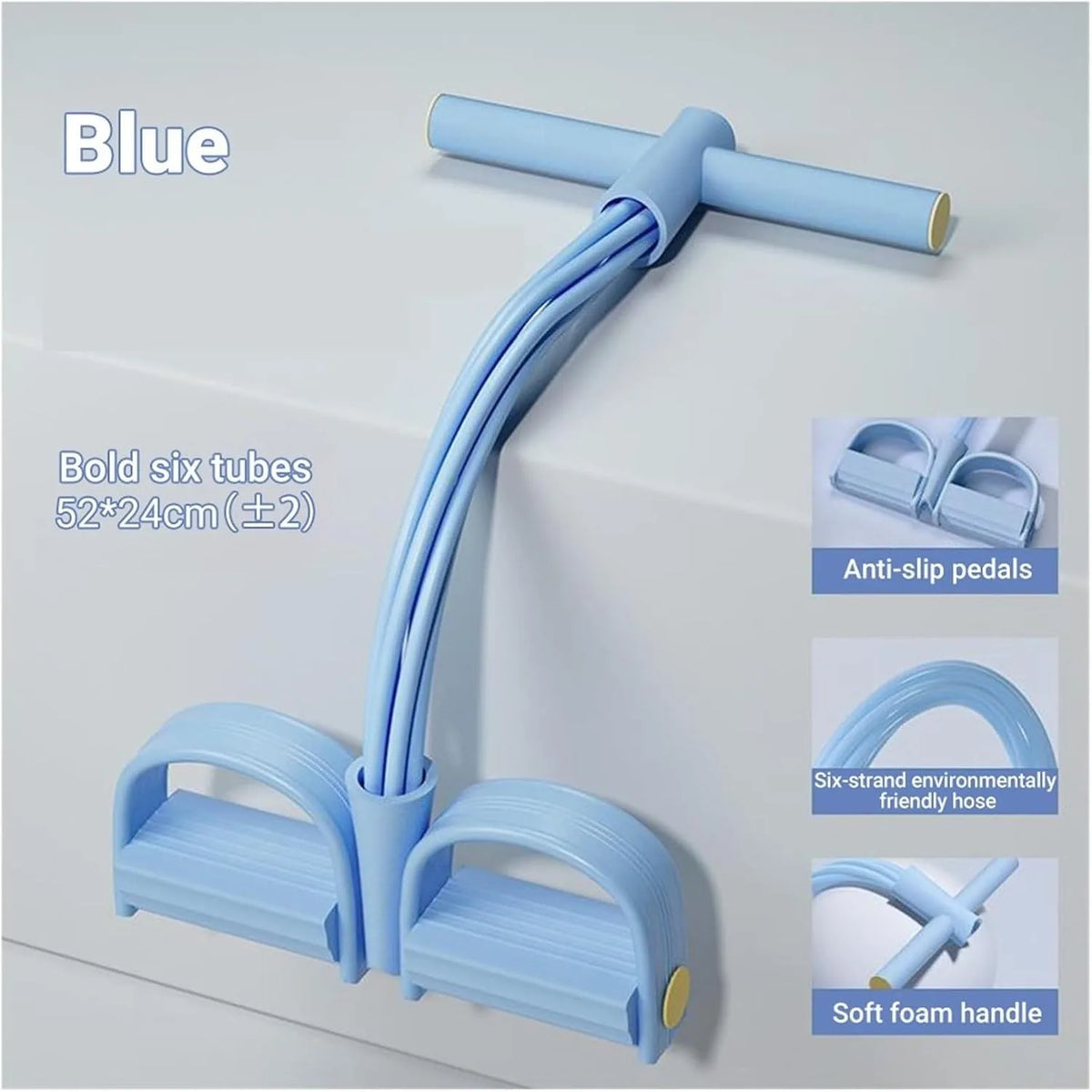 6 Tube Yoga Exercise Band Pedal Puller Band Elastic Pull Rope Flexipull Weerstandstrainer Resistance Bands For Abdomen Waist Arm