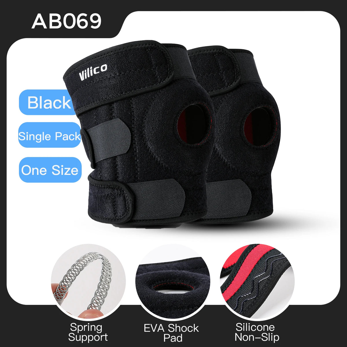 Knee Brace with Side Stabilizers Breathable Adjustable Knee Support Suitable for Sport Training and Knee Pain