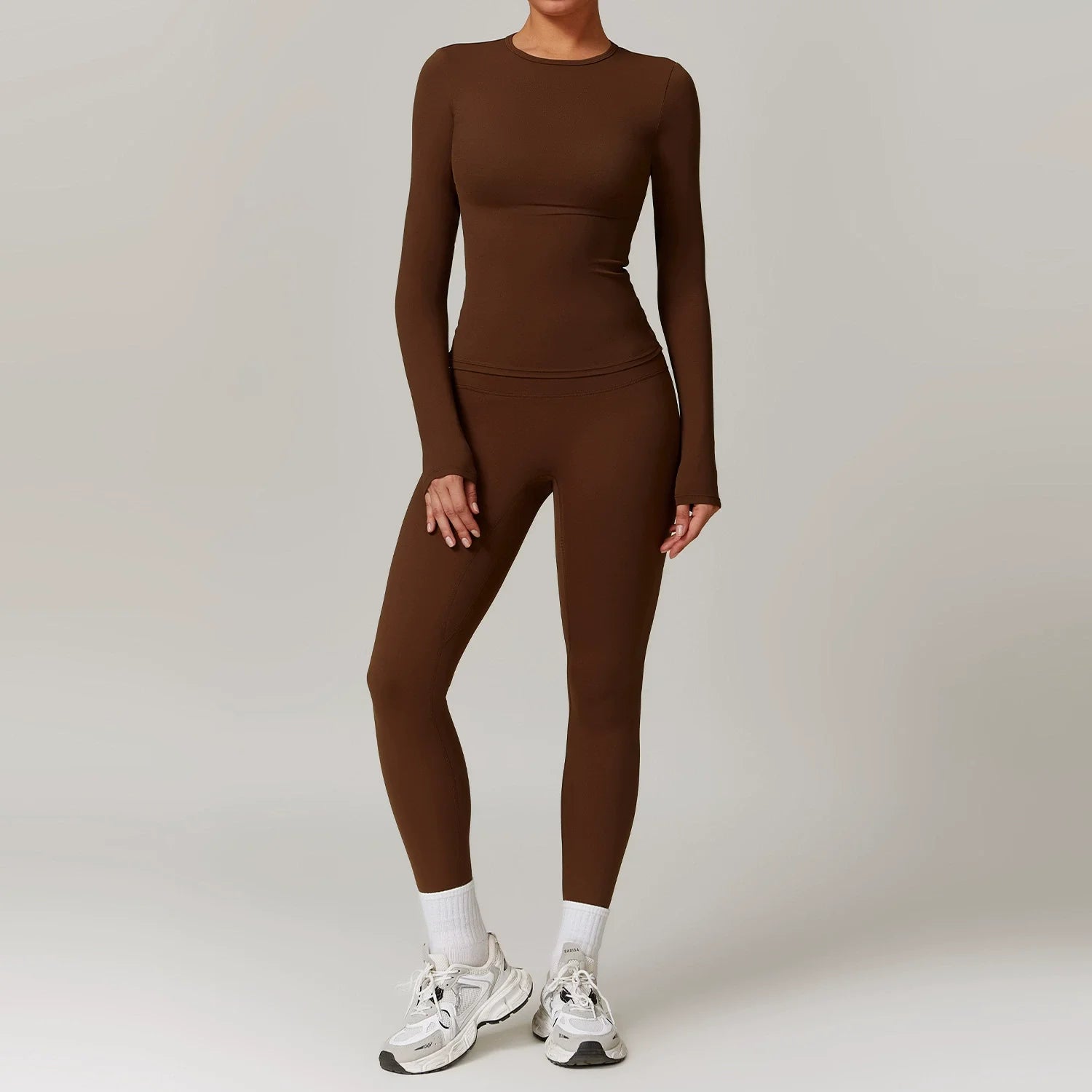 Women Seamless Workout Set 2PCS Yoga Set Fitness Long Sleeve Crop Top High Waist Leggings Sports Suits Gym Workout Clothing